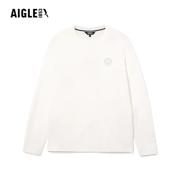 【AIGLE】女 抗UV長袖T恤｜AG-5A406A131 米白 (女裝 有機棉 滑雪衣 抗UV 防曬T恤 長袖上衣 長袖T恤)