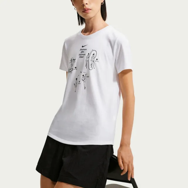 【NIKE 耐吉】短袖上衣 女 AS W NSW CLUB SS GFX TEE 運動 休閒 白色 (IW1195100)