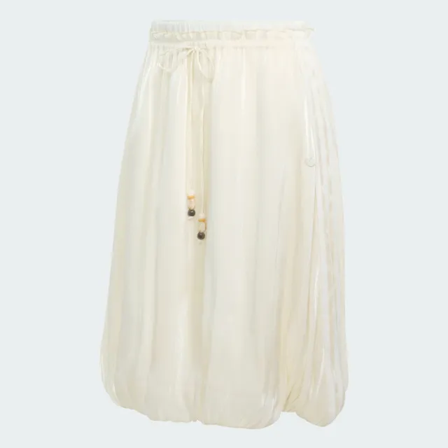 【adidas 愛迪達】長裙 女 運動裙 三葉草 亞規 LONG SKIRT 白 LD6439