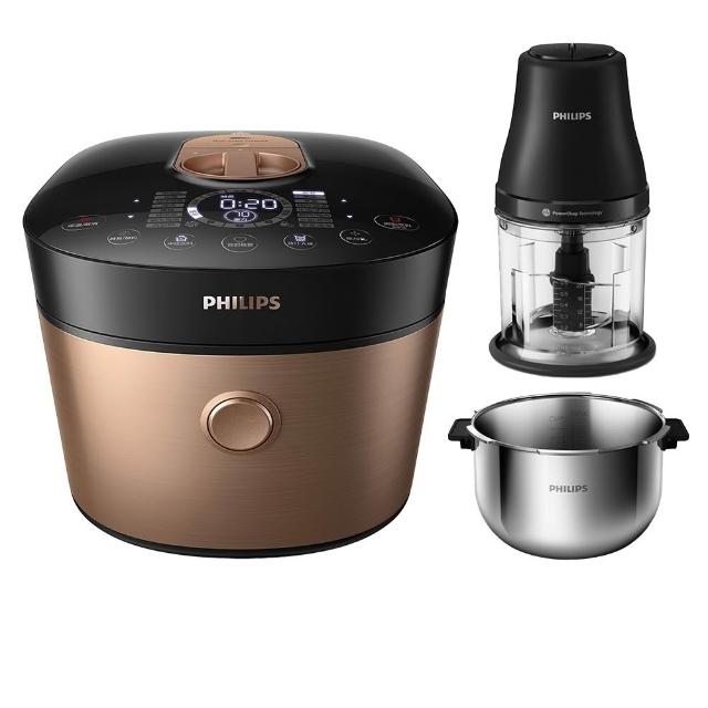 【Philips 飛利浦】送小廚神料理機抽UX20戰鬥陀螺_雙重脈衝智慧萬用鍋/壓力鍋_HD2195_金小萬