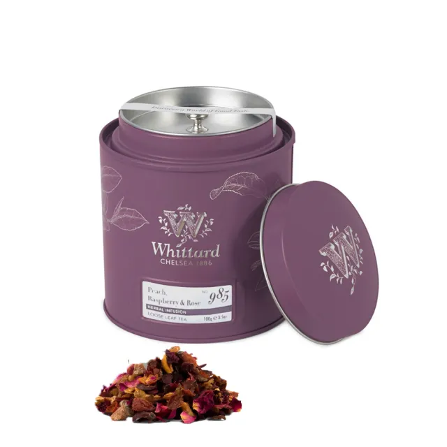 【Whittard】香桃樹莓玫瑰果茶Peach Raspberry&Rose NO.985(罐裝)