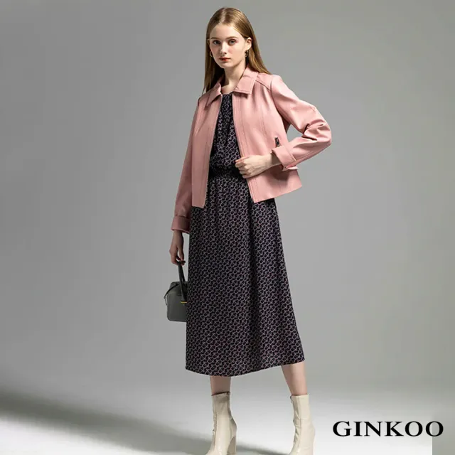 【GINKOO 俊克】鎖鏈印花長洋裝