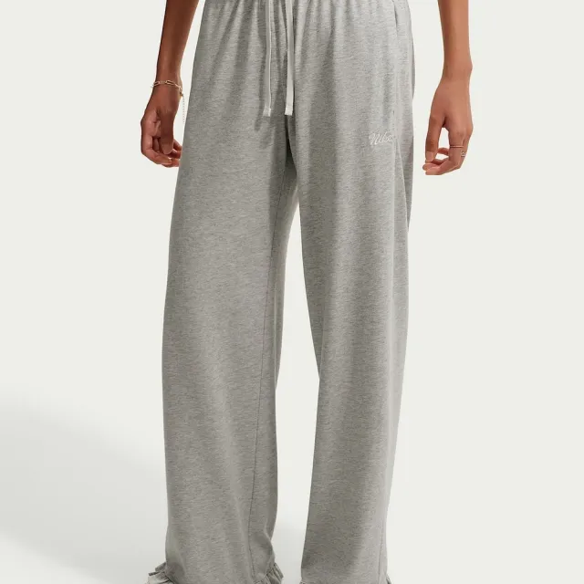 【NIKE 耐吉】長褲 女 AS W NSW MR PANT WIDE 運動 休閒 灰色 (IW1386050)