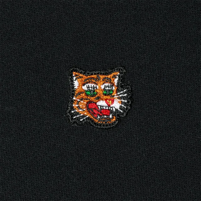 【Onitsuka Tiger】鬼塚虎 女款虎頭刺繡黑色長袖上衣 (2182B674-003)