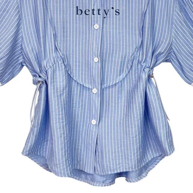 【betty’s 貝蒂思】直條紋腰部抽繩開襟襯衫(共二色)