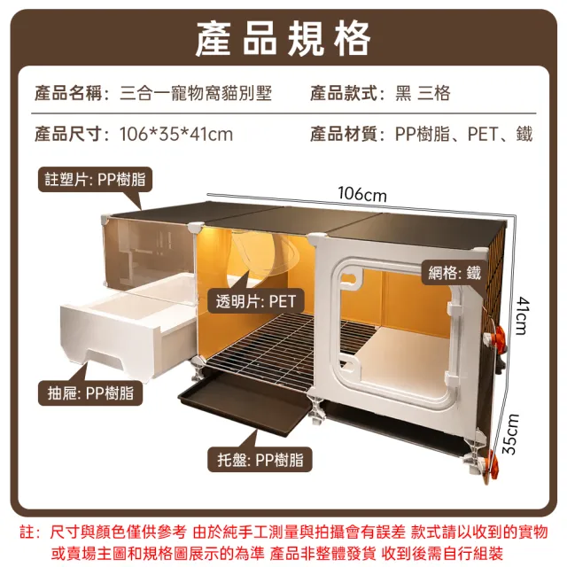 【銘利萊】貓籠 貓屋 貓別墅 貓咪籠 貓咪房 貓窩 貓砂櫃 貓咪家具 室內貓屋 一室一廳一衛