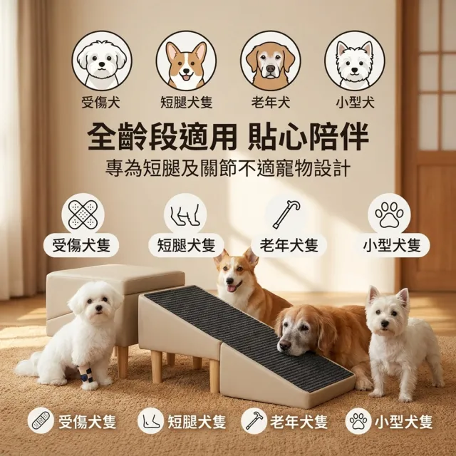 【IPSKY】多功能寵物爬梯椅凳 寵物樓梯 可摺疊台階 二合一 防滑耐磨 寵物爬梯 寵物斜坡 狗狗樓梯 寵物階梯
