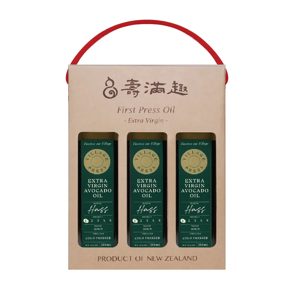 【壽滿趣】廚神頂級冷壓初榨黃金酪梨油禮盒250mlx3(可生飲/低溫冷壓)