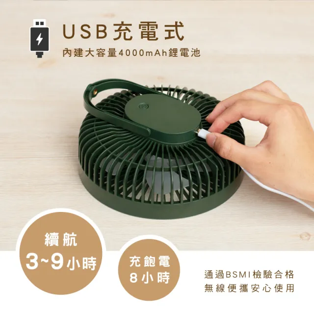 【KINYO】7吋無線遙控充電風扇(桌立扇、吊扇、附腳架 福利品)