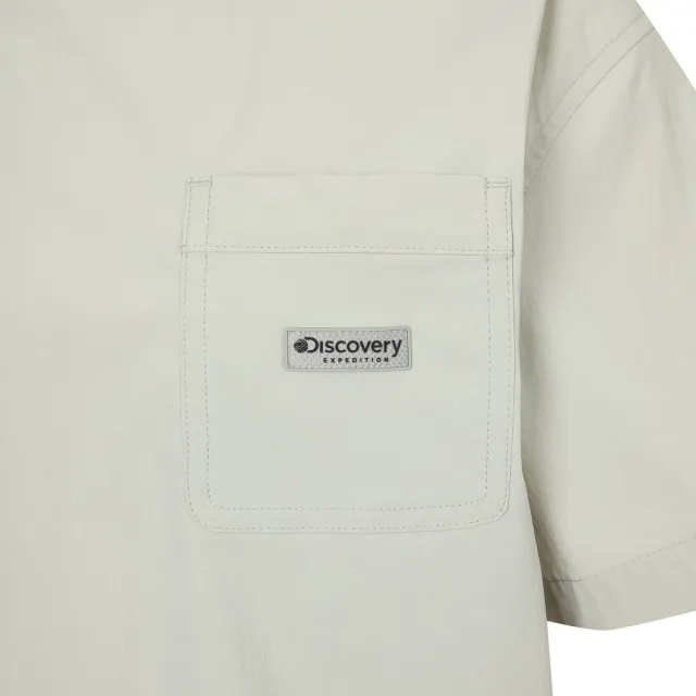 【Discovery Expedition】Freshvent 女版梭織口袋Logo短袖T恤(DWRS82053-NBD)