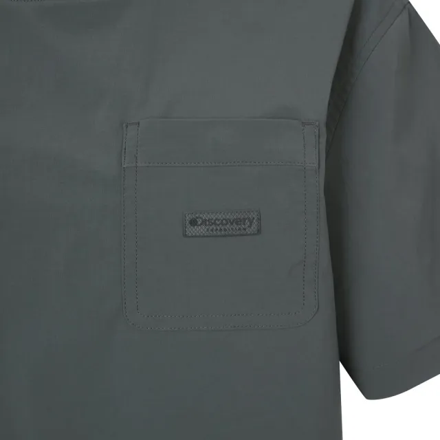 【Discovery Expedition】Freshvent 女版梭織口袋Logo短袖T恤(DWRS82053-DGS)