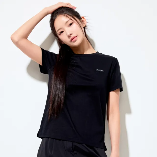 【Discovery Expedition】女版小Logo標籤短袖T恤(DWRS91053-BKS)