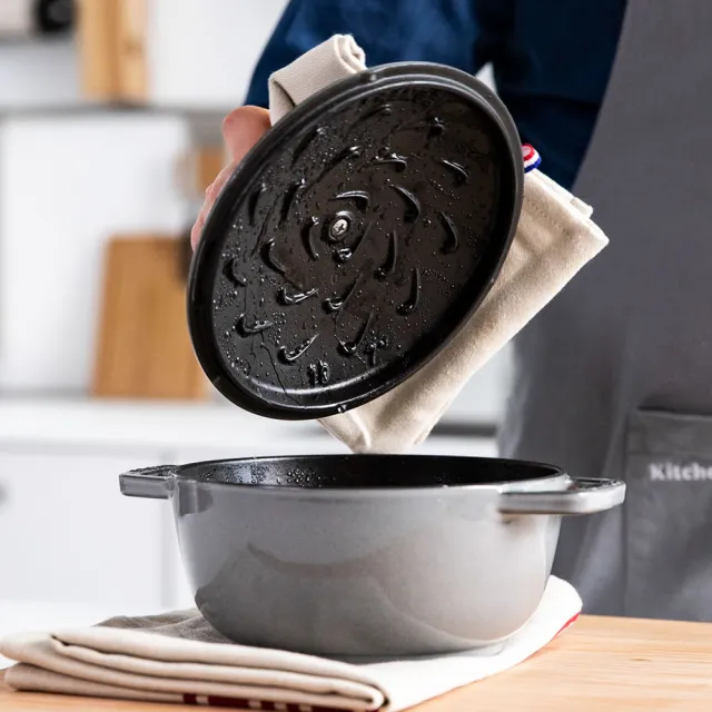 【STAUB】迴力釘點琺瑯鑄鐵鍋和食鍋16cm-顏色任選(德國雙人牌集團官方直營)