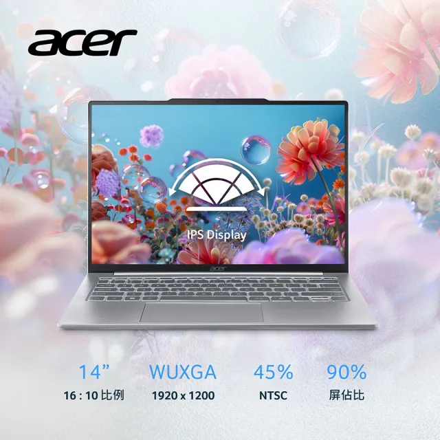 【Acer】微軟M365組★14吋極致輕薄AI筆電-浮光銀(Swift Air/SFA14-71M-55BF/Ultra5-125H/16G/512G/W11)