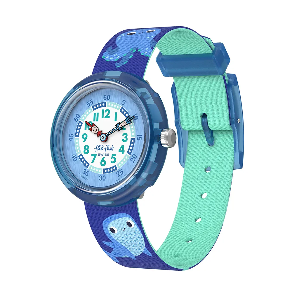 【Flik Flak】兒童手錶 OCEAN PARTY 兒童禮物/安全防水/瑞士製造 FBNP257 (31.85mm)