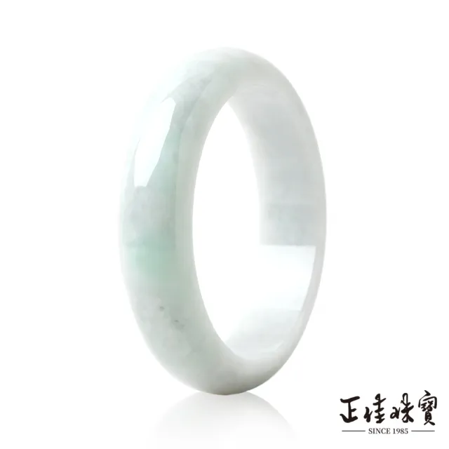 【正佳珠寶】翡翠 高品飄淺綠 18.5圍 58.2mm 天然緬甸A貨翡翠手鐲