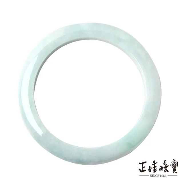 【正佳珠寶】翡翠 高品飄淡蘭花 18.5圍 57.8mm 天然緬甸A貨翡翠手鐲