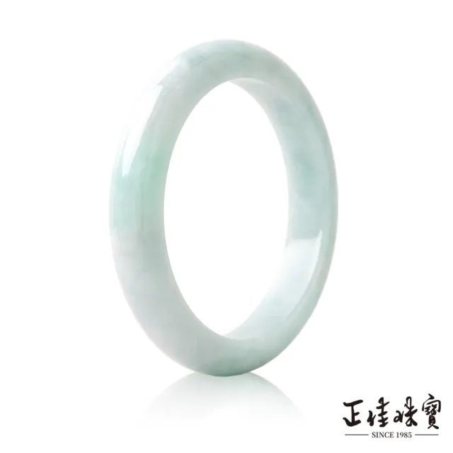 【正佳珠寶】翡翠 高品飄淡蘭花 18.5圍 57.8mm 天然緬甸A貨翡翠手鐲