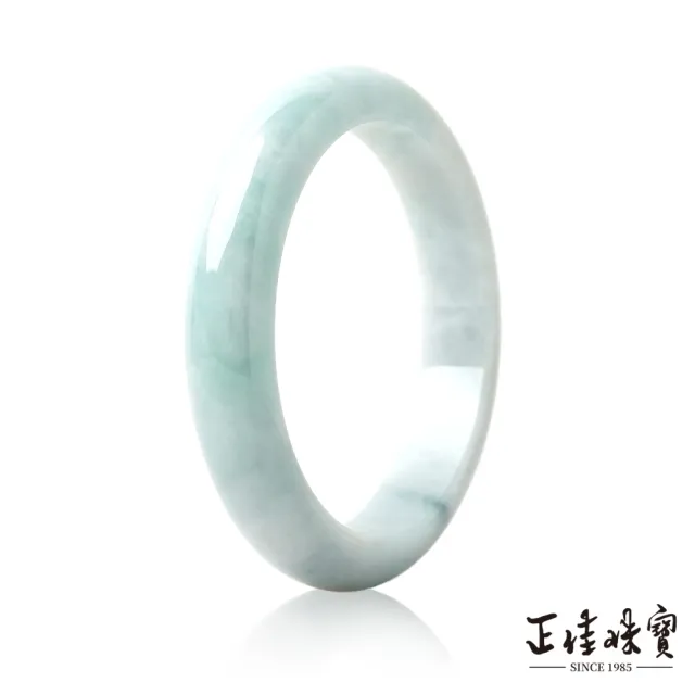 【正佳珠寶】翡翠 高品飄淡蘭花 18.5圍 58.3mm 天然緬甸A貨翡翠手鐲