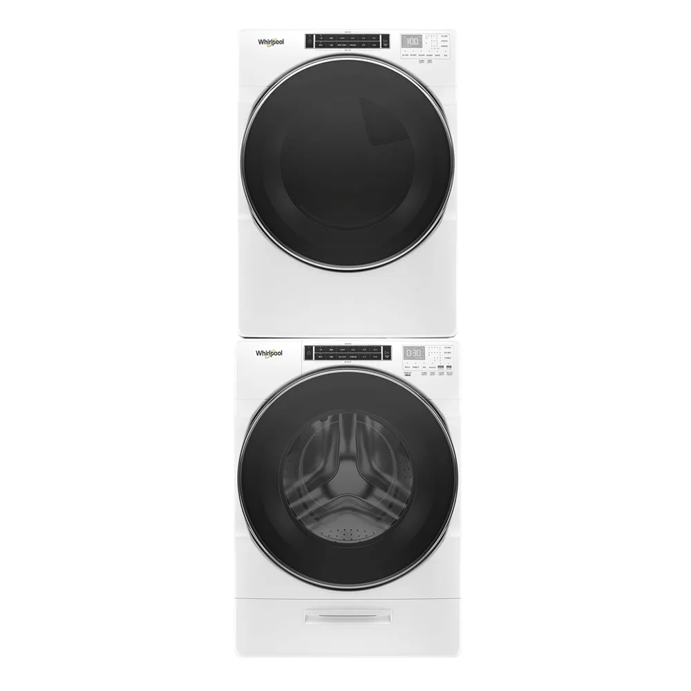 【Whirlpool 惠而浦】家電快配17+16公斤〔桶裝〕瓦斯乾衣機+變頻滾筒蒸氣洗衣機8TWFW8620HW+8TWGD8620HW