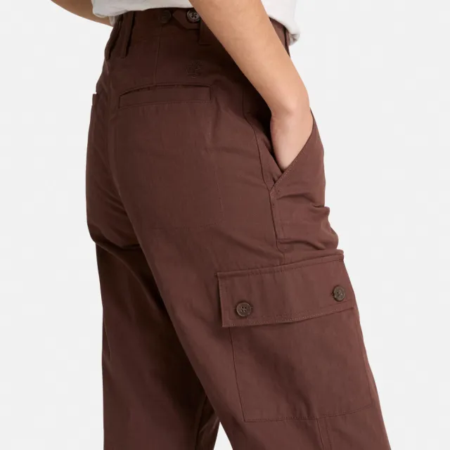 【Timberland】女款咖啡色工裝長褲(0YH53AJD)