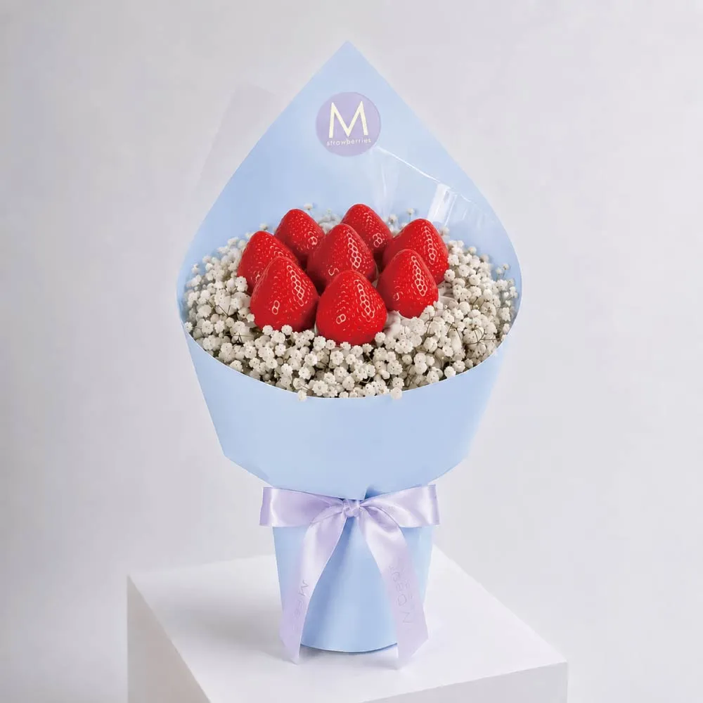 【MyDearStrawberries】皇家寶寶藍小型草莓花束(水果花束/情人節/告白/生日禮物/超人氣花束/草莓)