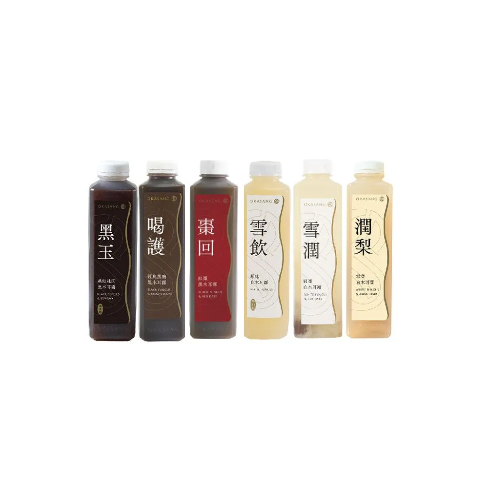 【O卡桑】黑白木耳露養生體驗組1000mlx6(黑木耳露*3、白木耳露*3)