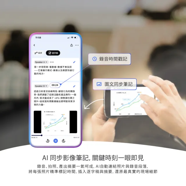 【蒙恬科技】蒙恬AI錄音王 (錄音筆/錄音轉文字/AI摘要/會議記錄/逐字稿/AI筆記)