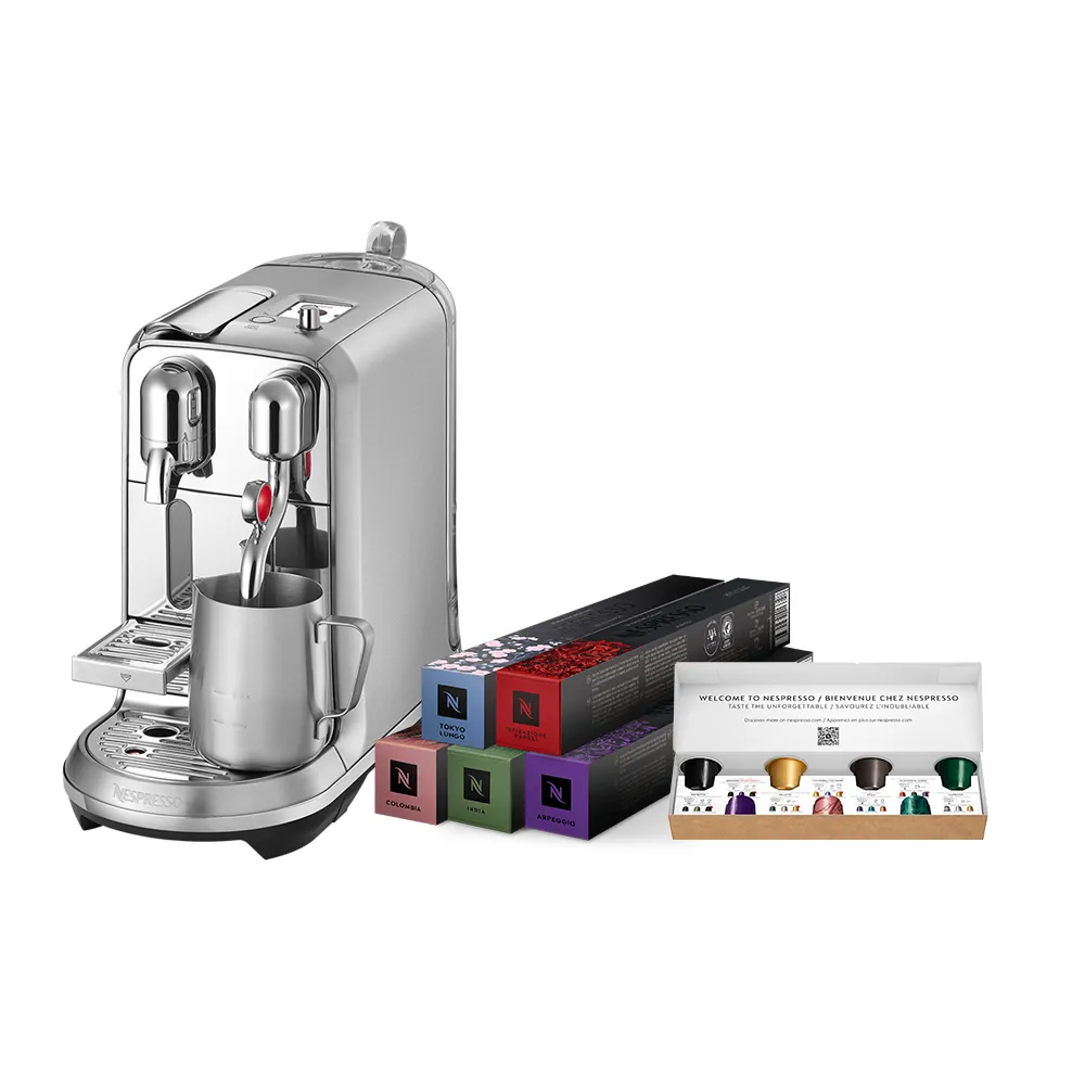 【Nespresso】膠囊咖啡機 Creatista Plus_不鏽鋼金屬色 入厝 奶泡機 全自動咖啡機(訂製咖啡時光50顆組)