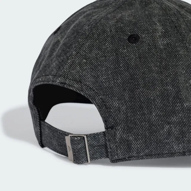 【adidas 愛迪達】Denim Cap 帽 運動帽 老帽 棒球帽 水洗 丹寧 黑灰(KS9319)