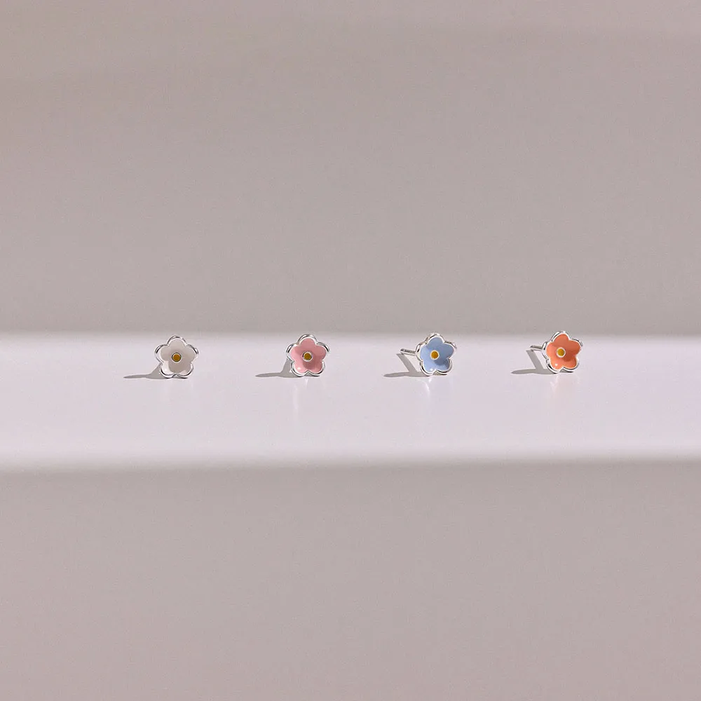 【vacanza】彩色花花 925純銀飾品 純銀耳環(抗過敏 七夕禮物 生日禮物)