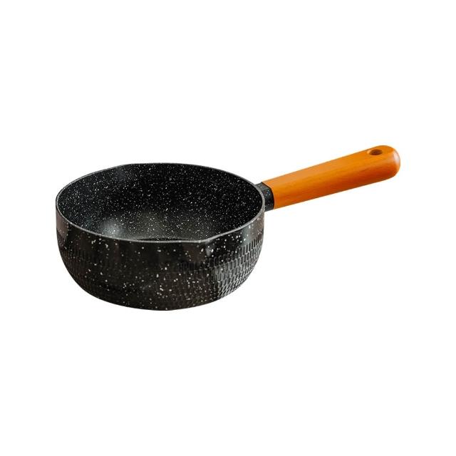【LMG】日式錘紋不沾雪平鍋無蓋20cm-曜岩黑(不沾鍋 適用各種爐具 無鍋蓋)