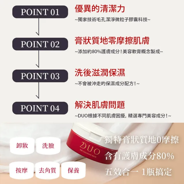 【DUO 麗優】全新升級！超值三入任選_五效合一卸妝膏EX 90g(日本卸妝膏排行第一/洗後滋潤保濕)