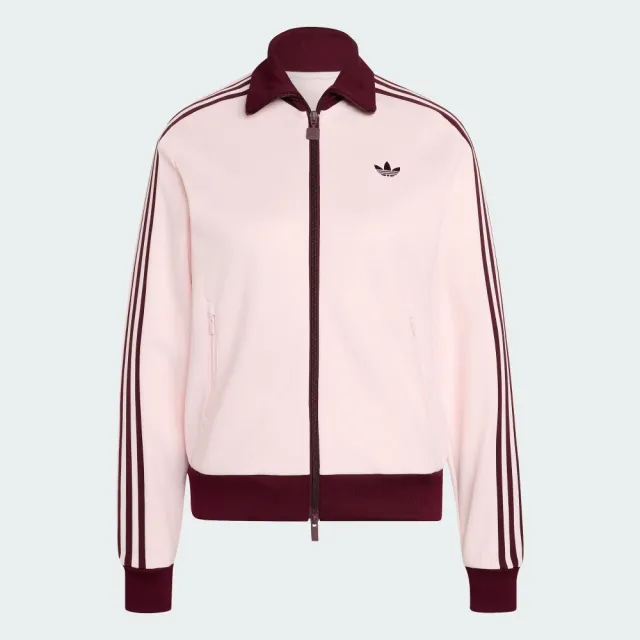 【adidas 愛迪達】外套 女 運動立領外套 三葉草 亞規 BECKENBAUER TT 粉紅 KX4264 (S3446)