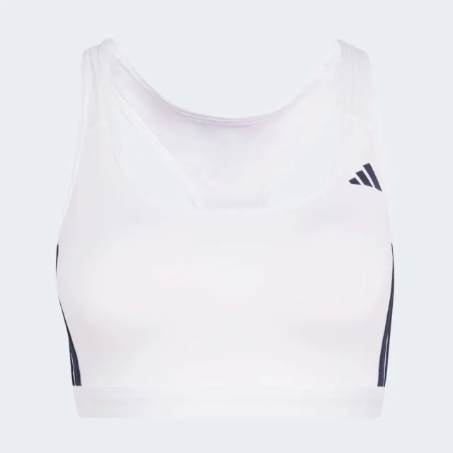 【adidas 愛迪達】Opt Ess 3s Ms 女 運動內衣 白 亞版 中度支撐 交叉背帶 吸濕排汗(KA4703)