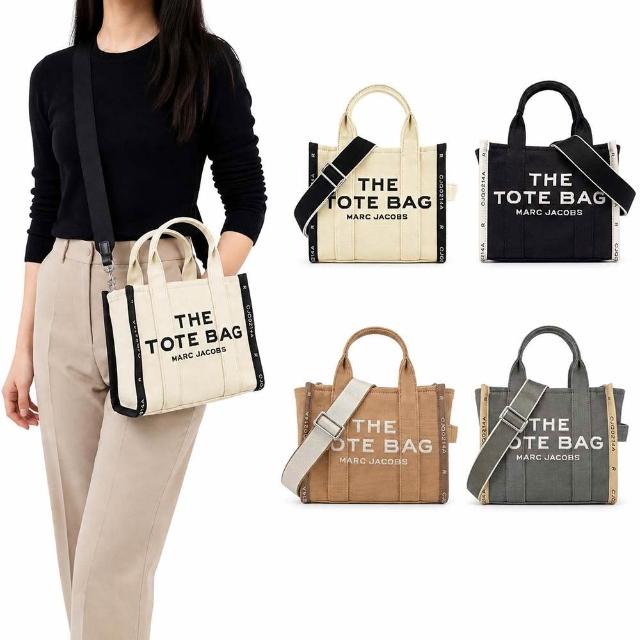 【MARC JACOBS 馬克賈伯】JACQUARD MINI TOTE字母刺繡滾邊帆布兩用托特包(迷你/多色選)