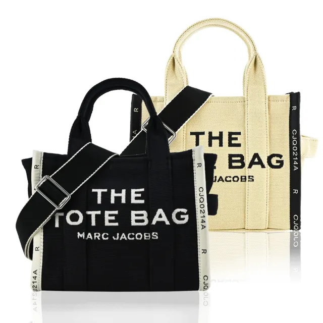 【MARC JACOBS 馬克賈伯】JACQUARD MINI TOTE字母刺繡滾邊帆布兩用托特包(迷你/多色選)