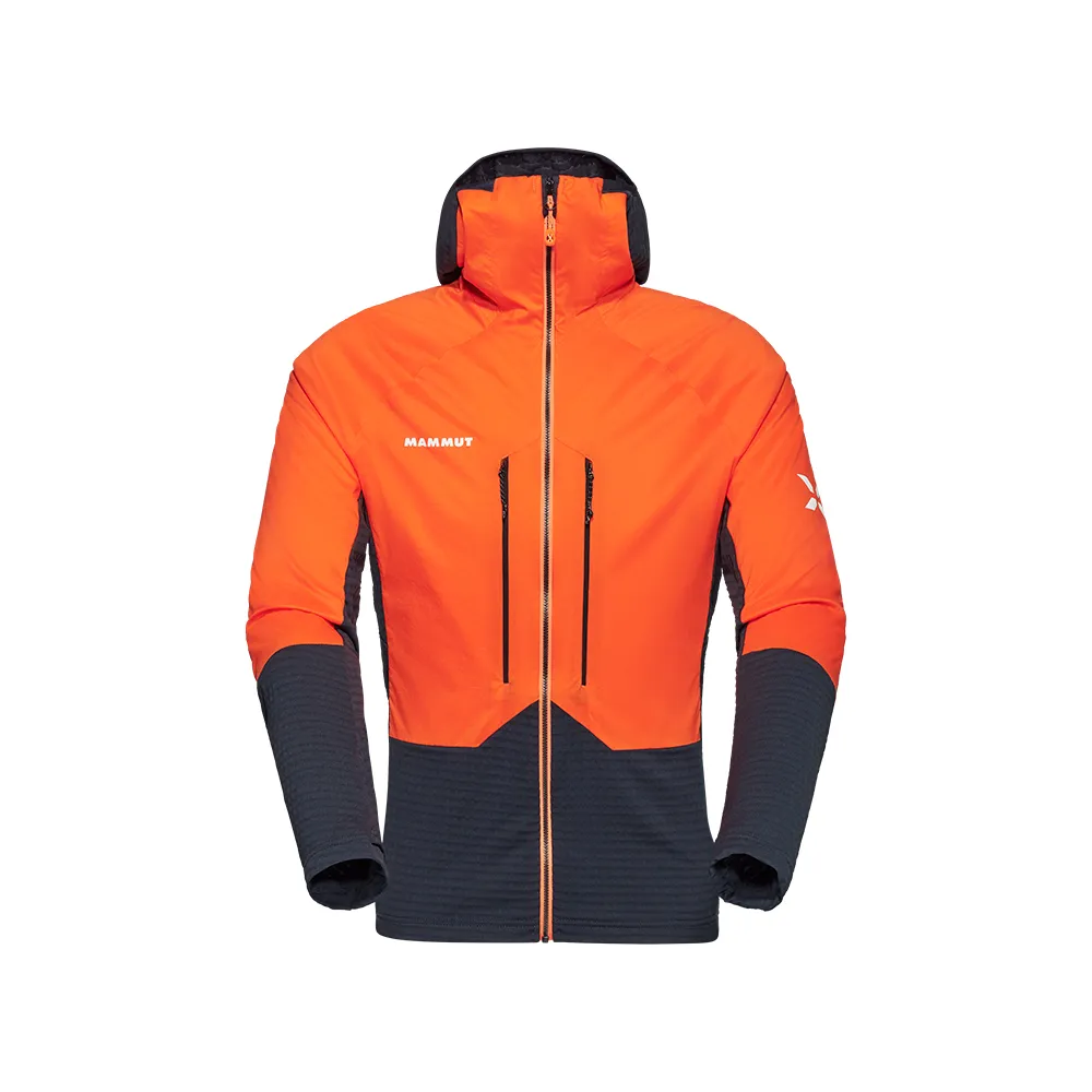【Mammut 長毛象官方直營】Eiger Nordwand ML Hybrid 極限艾格中層連帽外套 復刻橘/夜藍 男款 #1014-05580