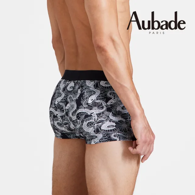 【Aubade】短版頂級莫代爾棉 彈性四角男褲 平口褲 二色(蛇與花-2211.12)