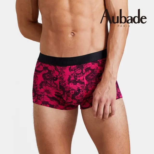 【Aubade】短版頂級莫代爾棉 彈性四角男褲 平口褲 二色(蛇與花-2211.12)