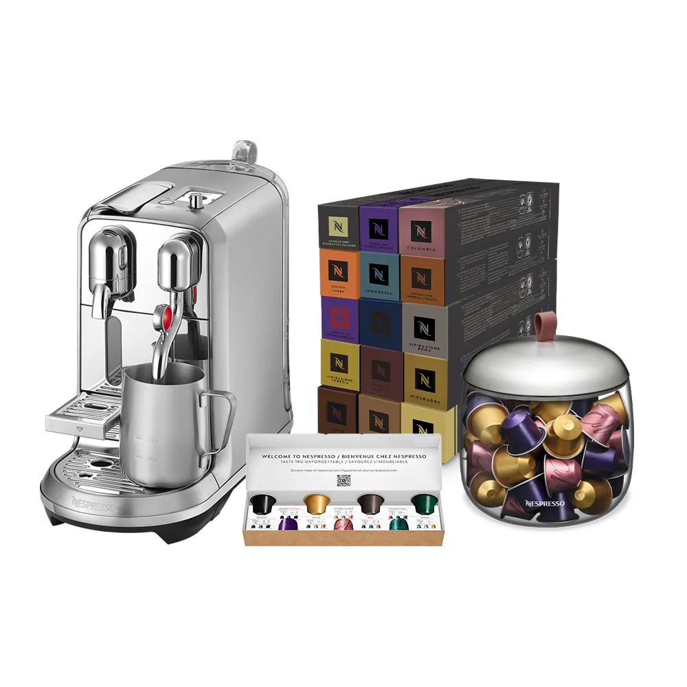 【Nespresso】膠囊咖啡機 Creatista Plus_不鏽鋼金屬色 奶泡機 全自動咖啡機(探索禮盒150顆迎新會員組)
