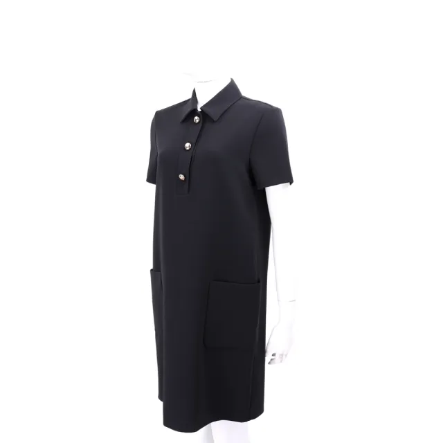 【MaxMara】STUDIO AUSTIN POLO領 洋裝 黑色直筒連身裙(義大利精品時裝品牌)