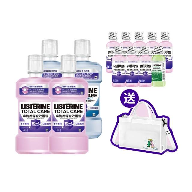 【Listerine 李施德霖】全效防蛀/全效漱口水無酒精漱口水500mlx4 JOGUMAN限定組