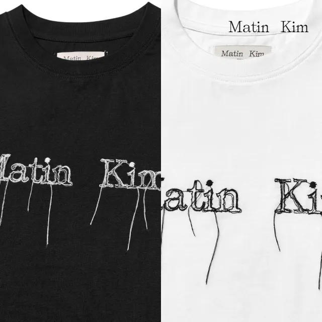 【MATIN KIM】官方旗艦 抽鬚造型LOGO短版上衣(多款任選)