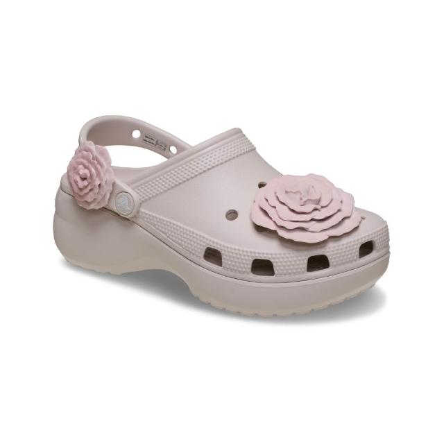 【Crocs】女鞋 經典 雲朵疊影玫瑰克駱格 洞洞鞋 可可米色(214026-2PL)