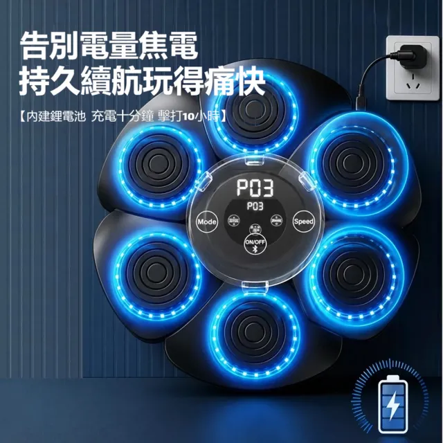 【ANTIAN】藍牙音樂拳擊靶 RGB動態打拳器 六靶位散打訓練器 壁掛拳擊訓練靶 搏擊打拳機