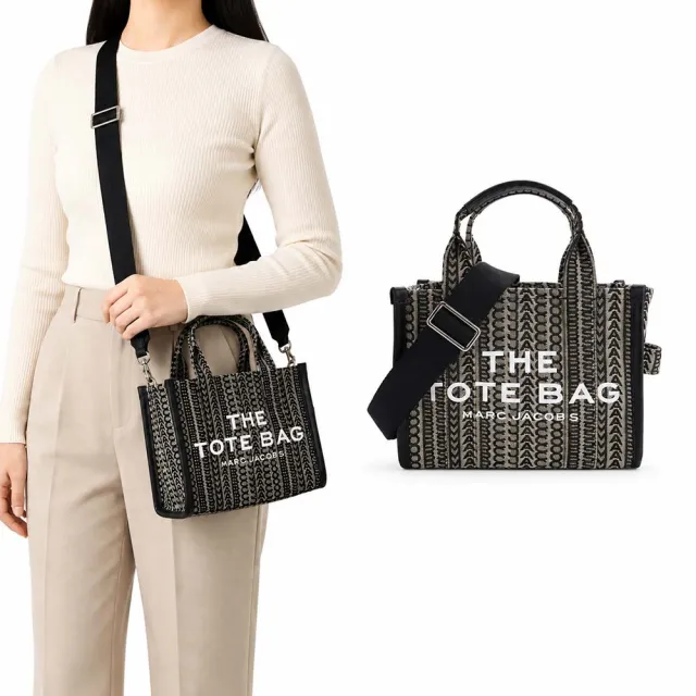 【MARC JACOBS】THE MONOGRAM MINI TOTE緹花兩用托特包(迷你/黑)