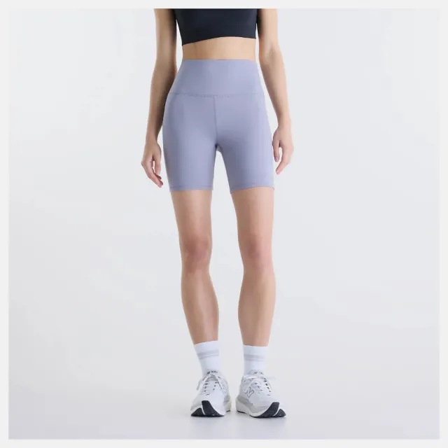 【NEW BALANCE】NB 緊身短褲 女 運動褲 瑜珈 美規 紫 WS51114OFG
