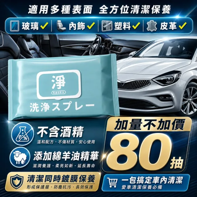 【寶媽咪】80抽台灣鍍膜濕巾6大包(共480抽/除霧/油漬水垢掰掰/不起霧/車用濕巾/除垢神器/皮革如新)