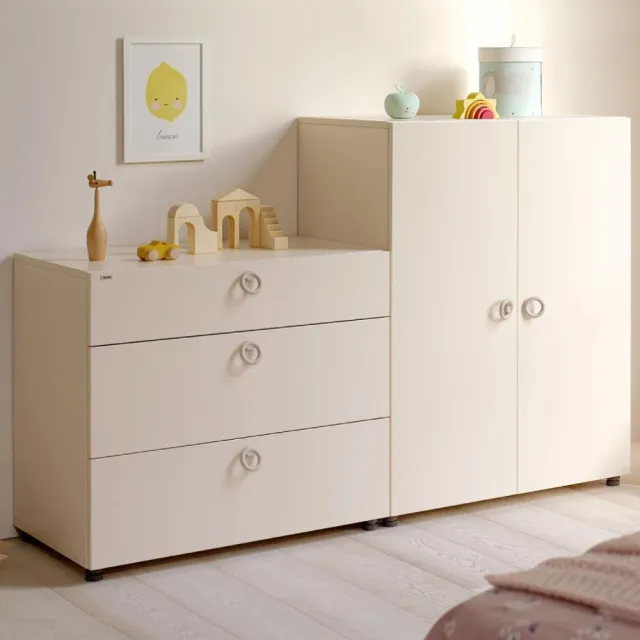 【iloom 怡倫家居】EDDI KIDS  800型 衣櫃+3層抽屜櫃(收納衣櫃 衣櫥 兒童衣櫃 抽屜櫃 櫃子 書櫃 收納櫃)